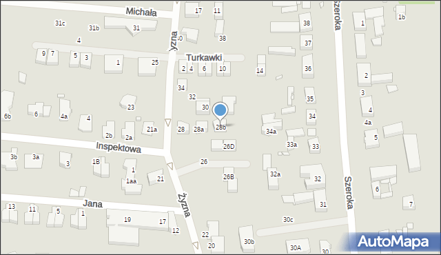 Szczecin, Żyzna, 28b, mapa Szczecina