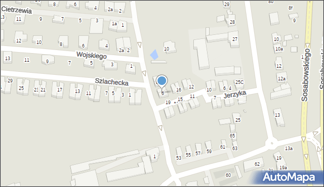 Szczecin, Żyzna, 6, mapa Szczecina