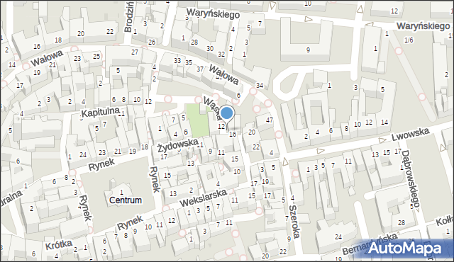 Tarnów, Żydowska, 14, mapa Tarnów