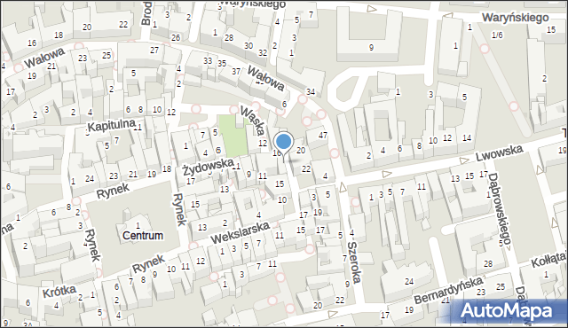 Tarnów, Żydowska, 19, mapa Tarnów