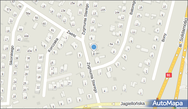 Tczew, Zygmunta I Starego, 6, mapa Tczew