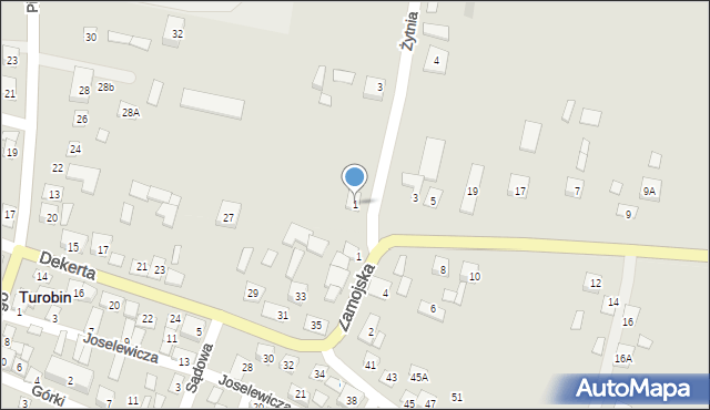 Turobin, Żytnia, 1, mapa Turobin