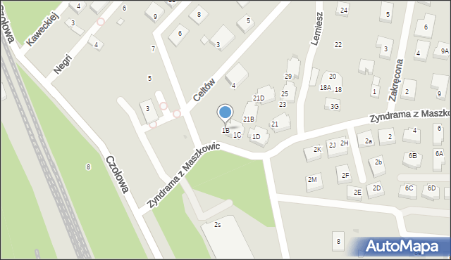 Warszawa, Zyndrama z Maszkowic, 1B, mapa Warszawy