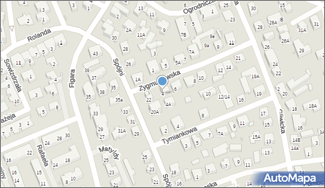 Warszawa, Zygmuntowska, 4, mapa Warszawy