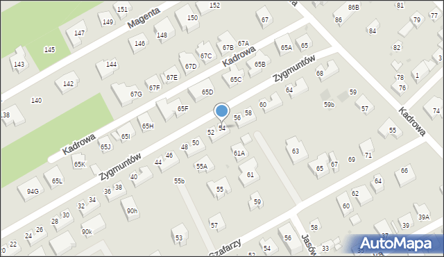Warszawa, Zygmuntów, 54, mapa Warszawy