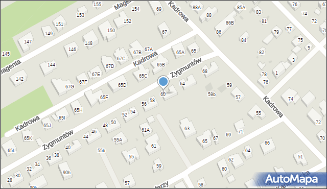 Warszawa, Zygmuntów, 60, mapa Warszawy