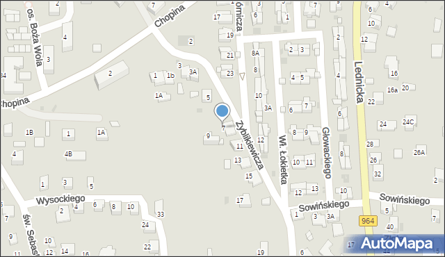 Wieliczka, Zyblikiewicza Mikołaja, 7, mapa Wieliczka