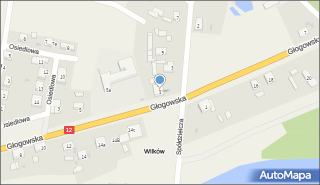 Wilków, Żyznowska, 1, mapa Wilków