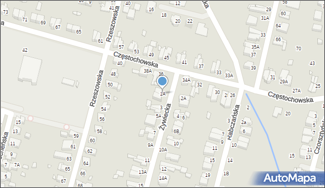 Wrocław, Żywiecka, 1A, mapa Wrocławia