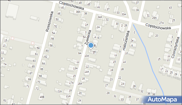 Wrocław, Żywiecka, 8, mapa Wrocławia