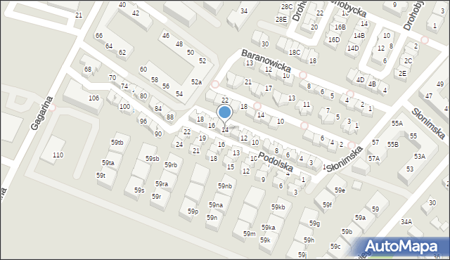 Wrocław, Żytomierska, 14, mapa Wrocławia