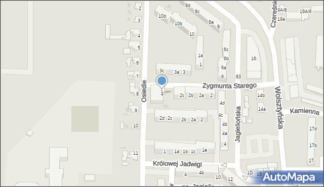 Wschowa, Zygmunta I Starego, 4, mapa Wschowa