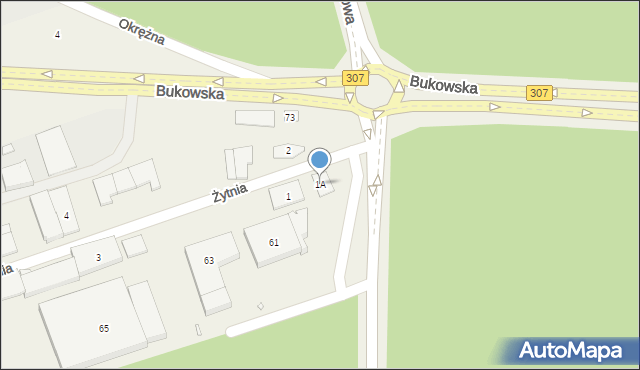 Wysogotowo, Żytnia, 1A, mapa Wysogotowo