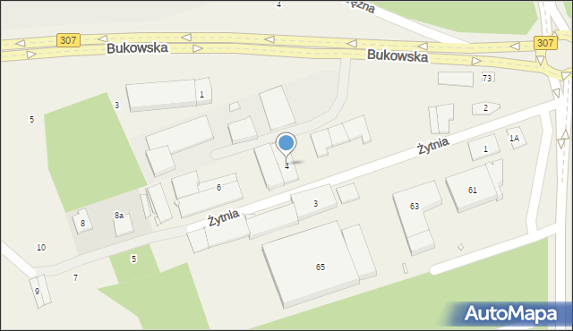 Wysogotowo, Żytnia, 4A, mapa Wysogotowo