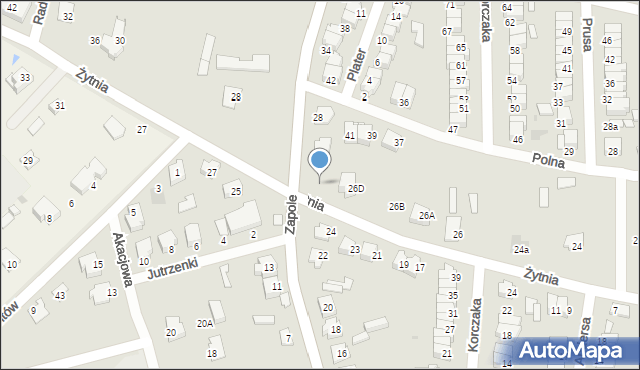 Wyszków, Żytnia, 26e, mapa Wyszków