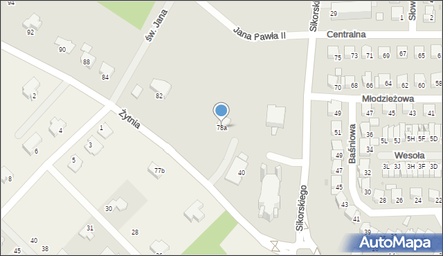 Wyszków, Żytnia, 78a, mapa Wyszków