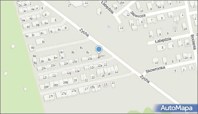 Ząbki, Zycha Sylwestra, ks., 10, mapa Ząbki