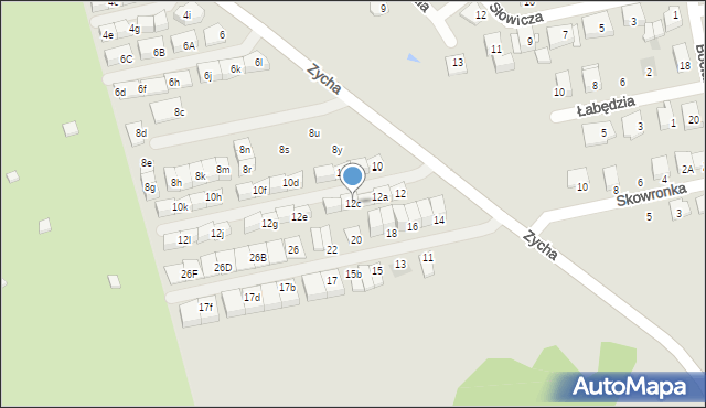 Ząbki, Zycha Sylwestra, ks., 12c, mapa Ząbki