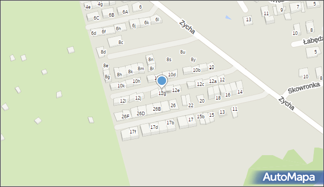 Ząbki, Zycha Sylwestra, ks., 12g, mapa Ząbki