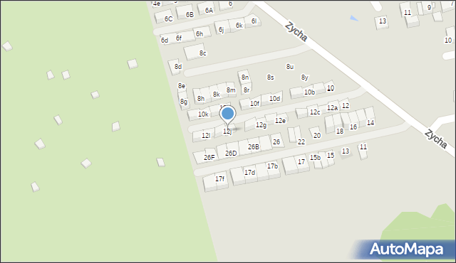 Ząbki, Zycha Sylwestra, ks., 12j, mapa Ząbki