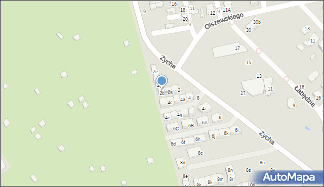 Ząbki, Zycha Sylwestra, ks., 2b, mapa Ząbki