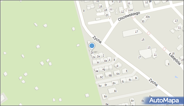 Ząbki, Zycha Sylwestra, ks., 2c, mapa Ząbki