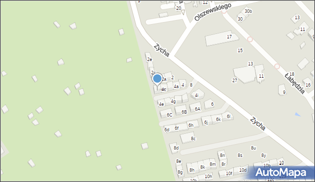 Ząbki, Zycha Sylwestra, ks., 4d, mapa Ząbki