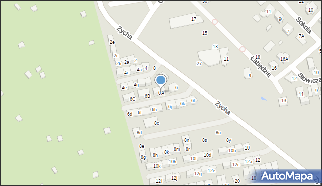 Ząbki, Zycha Sylwestra, ks., 6A, mapa Ząbki
