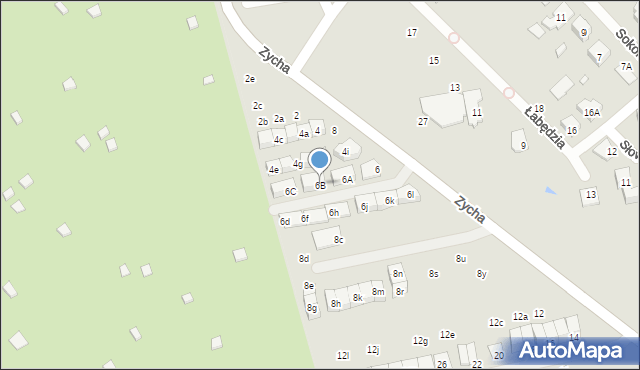 Ząbki, Zycha Sylwestra, ks., 6B, mapa Ząbki