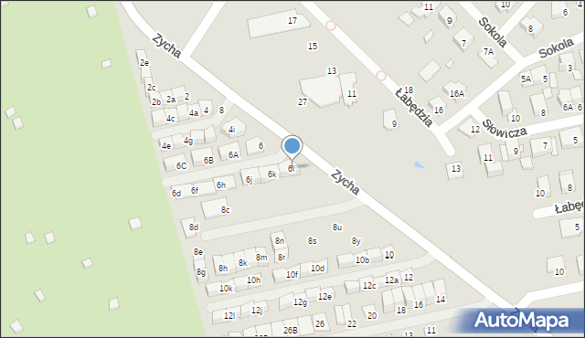 Ząbki, Zycha Sylwestra, ks., 6l, mapa Ząbki