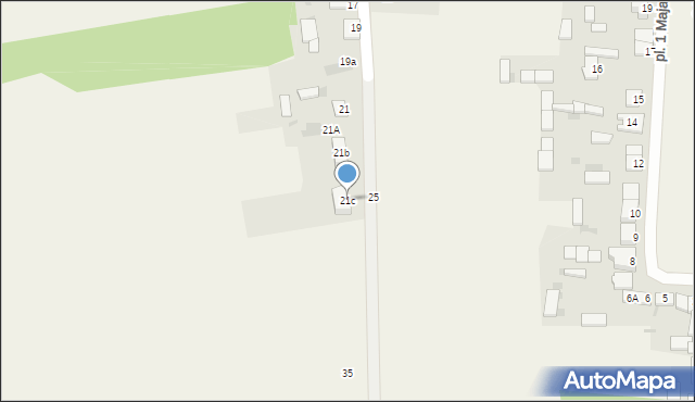 Zieluń-Osada, Zygmuntowska, 21c, mapa Zieluń-Osada