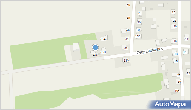 Zieluń-Osada, Zygmuntowska, 40C, mapa Zieluń-Osada