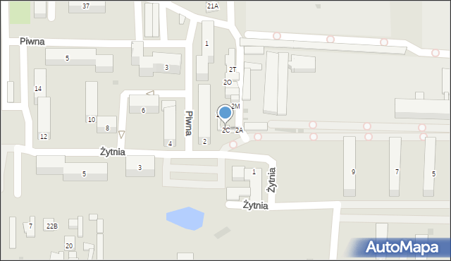 Żnin, Żytnia, 2C, mapa Żnin