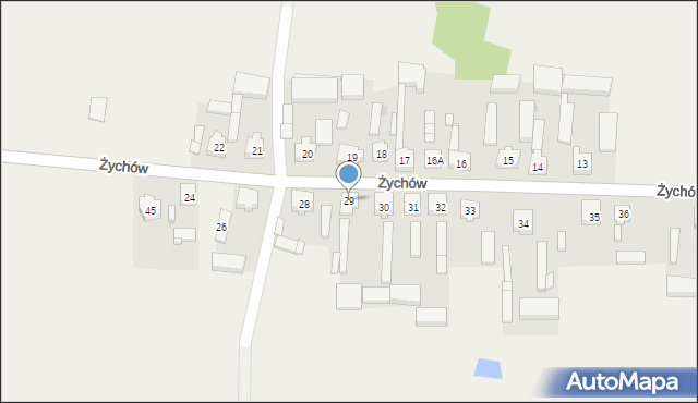 Żychów, Żychów, 29, mapa Żychów