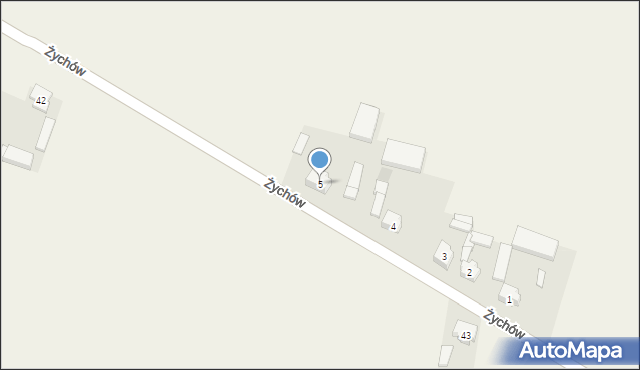 Żychów, Żychów, 5, mapa Żychów