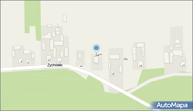 Zychówki, Zychówki, 14A, mapa Zychówki