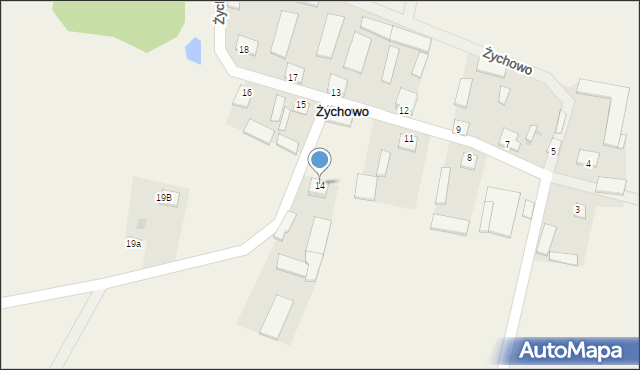Żychowo, Żychowo, 14, mapa Żychowo