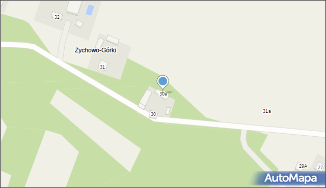 Żychowo, Żychowo, 30a, mapa Żychowo