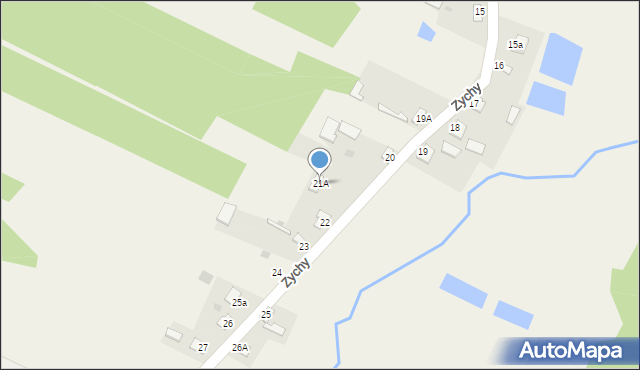 Zychy, Zychy, 21A, mapa Zychy
