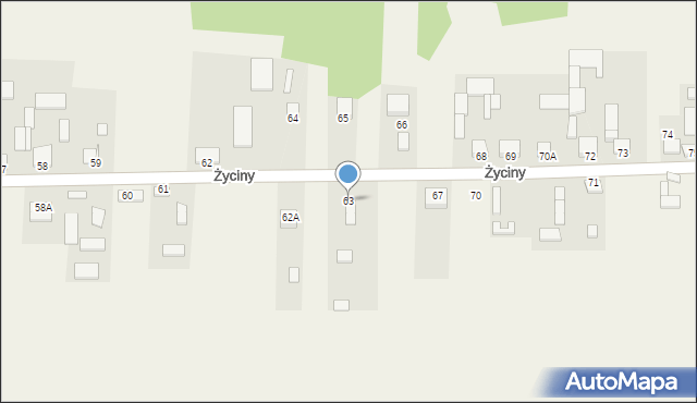 Życiny, Życiny, 63, mapa Życiny