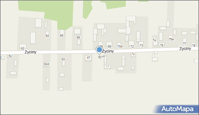 Życiny, Życiny, 70, mapa Życiny