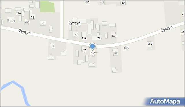 Życzyn, Życzyn, 75A, mapa Życzyn