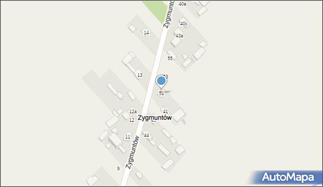 Zygmuntów, Zygmuntów, 51, mapa Zygmuntów