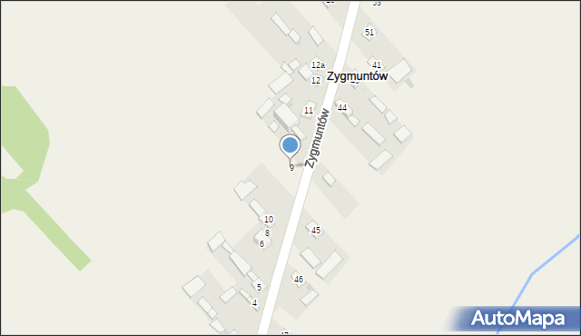 Zygmuntów, Zygmuntów, 9, mapa Zygmuntów