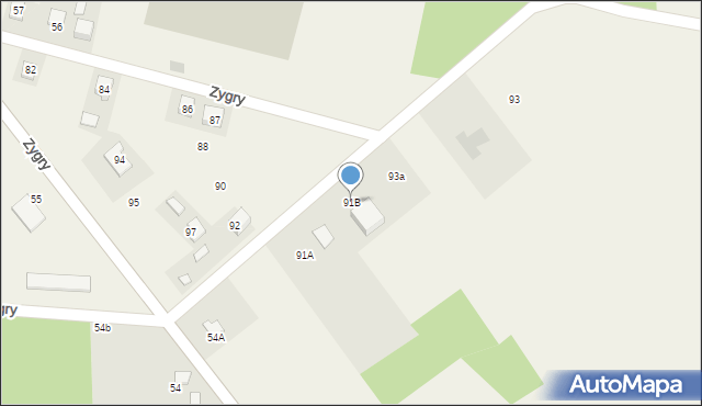 Zygry, Zygry, 91B, mapa Zygry