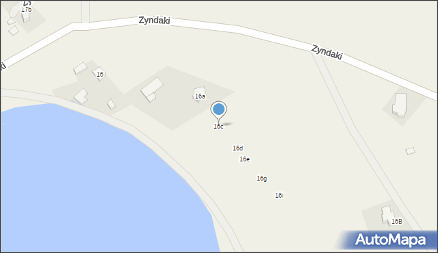 Zyndaki, Zyndaki, 16c, mapa Zyndaki