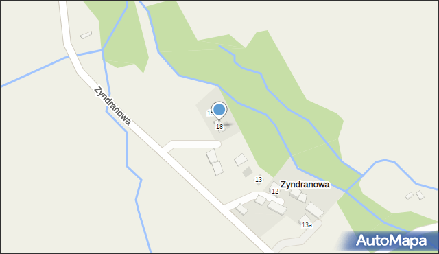 Zyndranowa, Zyndranowa, 18, mapa Zyndranowa