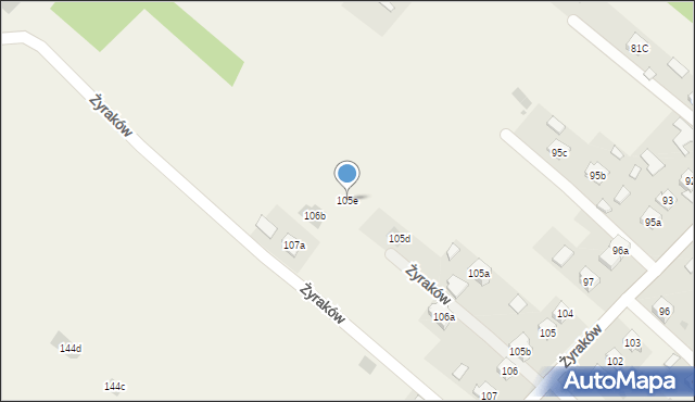 Żyraków, Żyraków, 105e, mapa Żyraków