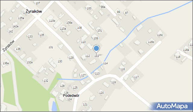 Żyraków, Żyraków, 111, mapa Żyraków