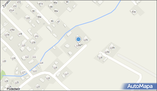 Żyraków, Żyraków, 116b, mapa Żyraków